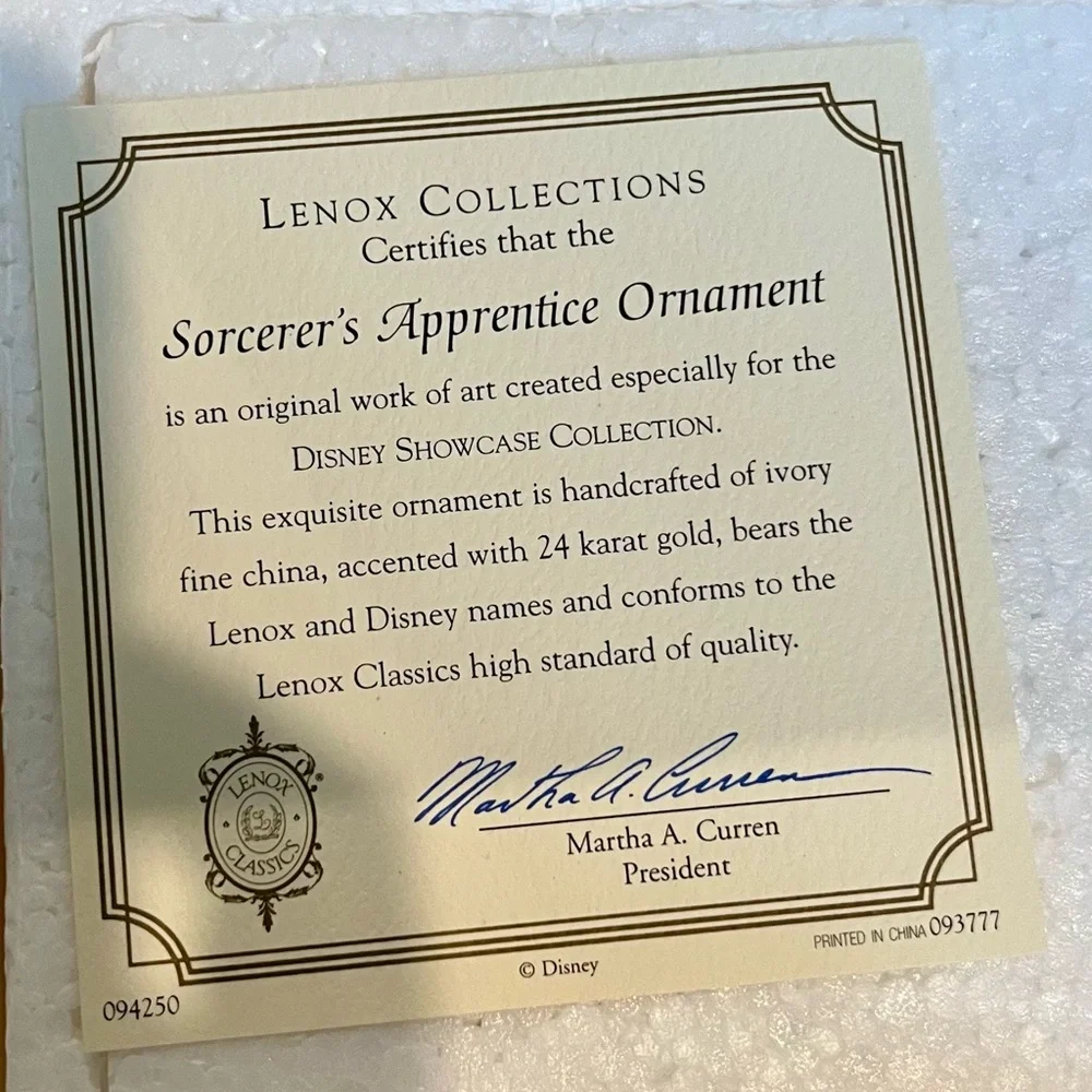 Lenox Disney Fantasia Mickey Mouse Holiday Ornament - Cream and Black - Picture 6 of 9